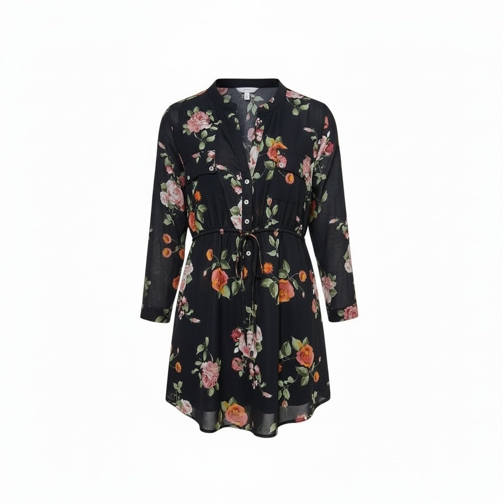SirenLily Mesh Sheer Romantic Whimsical Fairy Floral Maternity Cover-Up Blouse‎